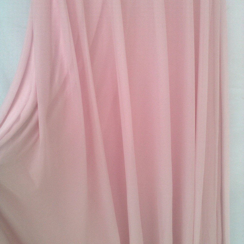 Formal Strapless Pink Sequin Full length Chiffon Gown Dress My Michelle Flowy - Picture 5 of 8